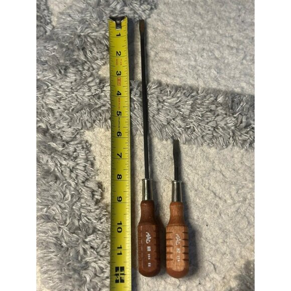 VTG MAC H8/H2 Tools Wood Handle Flat Head Screwdrivers | Made in USA, Set of 2 - Picture 4 of 4